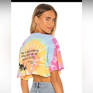 Boys Lie Within Us Tie Dye Crop T Shirt - Aerial Spiral